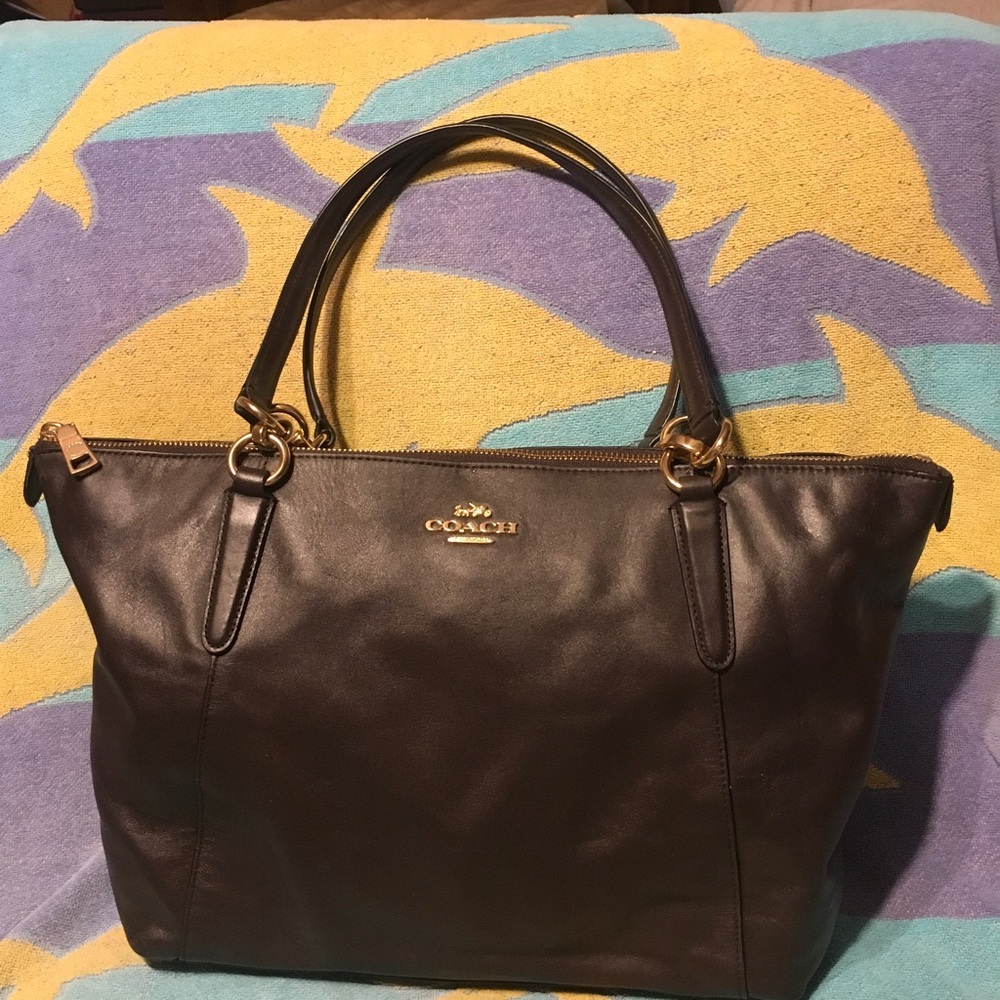 Coach Ava Smooth Leather Tote Shoulder Handbag